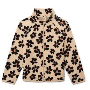 Wonder Nation Girls Microfleece Full Zip Jacket in Daisy Leopard Print Size XXL